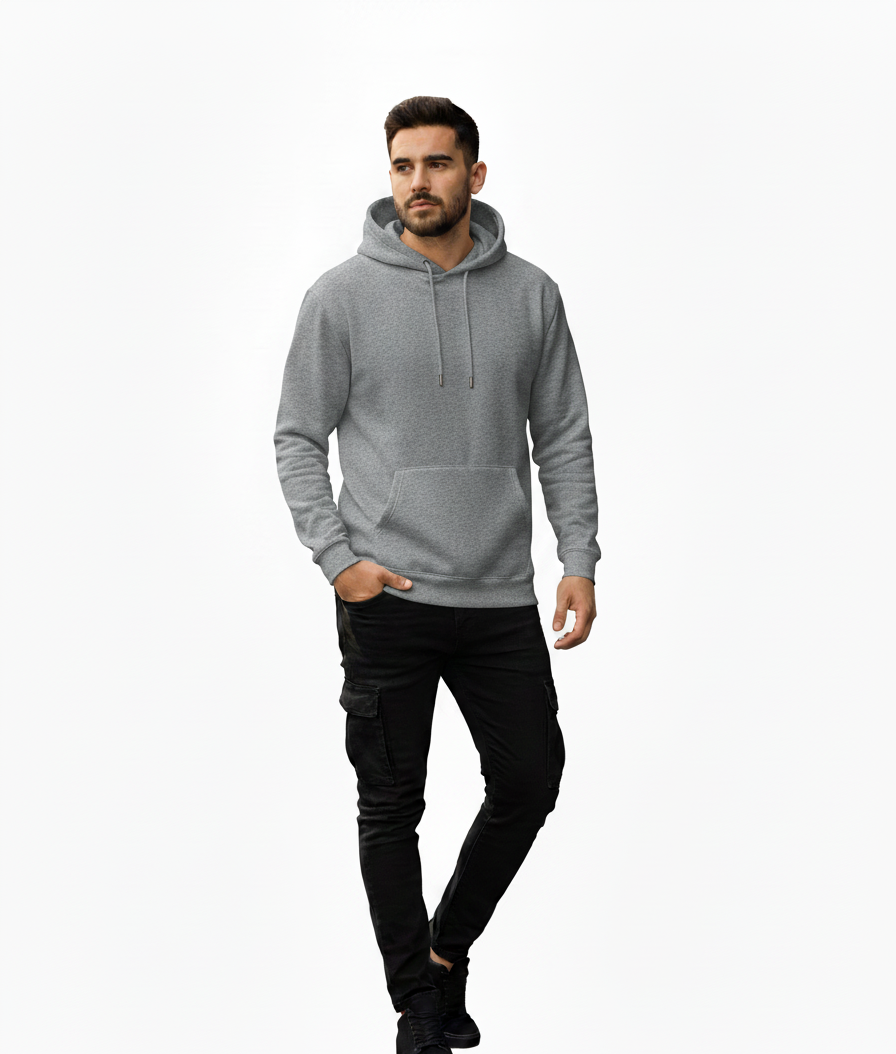 Grey Melange Hoodie - Unisex Hoodie